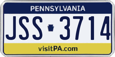 PA license plate JSS3714