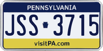 PA license plate JSS3715