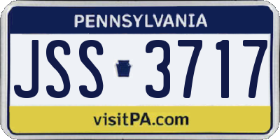 PA license plate JSS3717