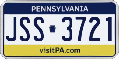 PA license plate JSS3721