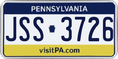 PA license plate JSS3726