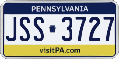 PA license plate JSS3727