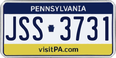 PA license plate JSS3731