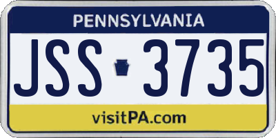 PA license plate JSS3735