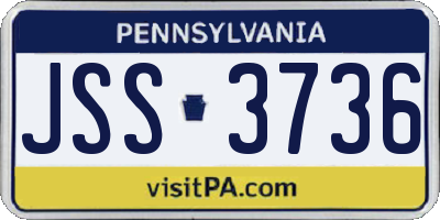 PA license plate JSS3736