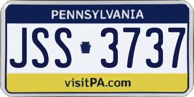 PA license plate JSS3737