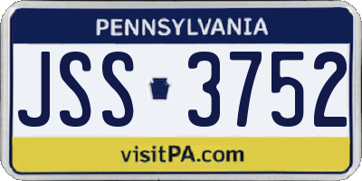 PA license plate JSS3752
