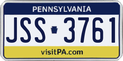 PA license plate JSS3761