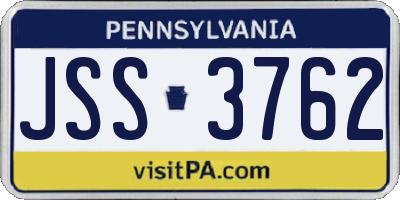 PA license plate JSS3762