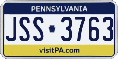 PA license plate JSS3763