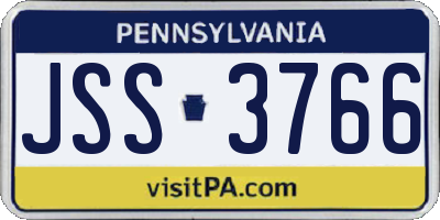 PA license plate JSS3766