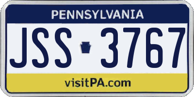 PA license plate JSS3767