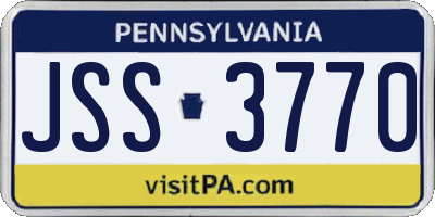 PA license plate JSS3770