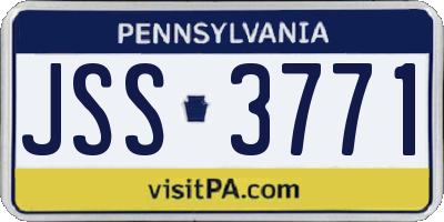 PA license plate JSS3771