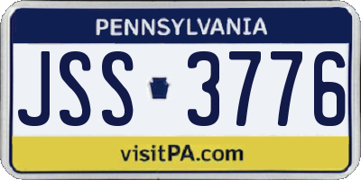 PA license plate JSS3776
