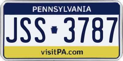 PA license plate JSS3787