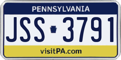 PA license plate JSS3791