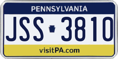 PA license plate JSS3810