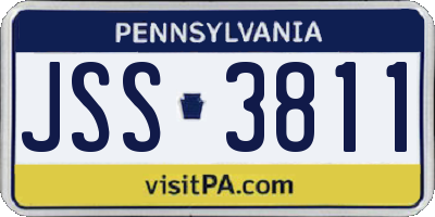 PA license plate JSS3811