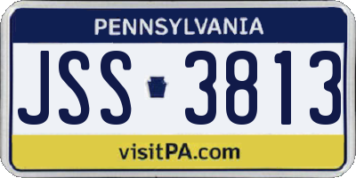PA license plate JSS3813