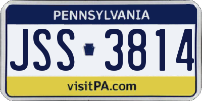 PA license plate JSS3814