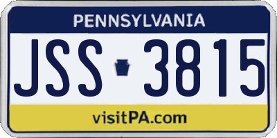 PA license plate JSS3815