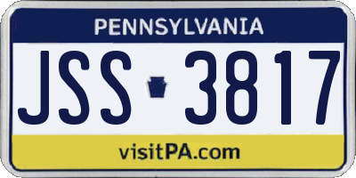 PA license plate JSS3817
