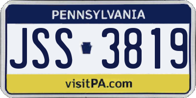 PA license plate JSS3819