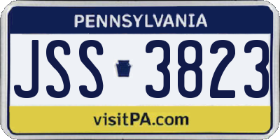 PA license plate JSS3823