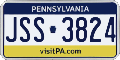 PA license plate JSS3824