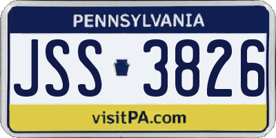 PA license plate JSS3826