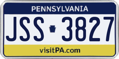 PA license plate JSS3827