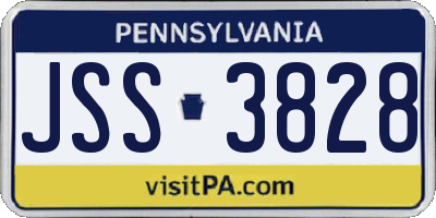 PA license plate JSS3828