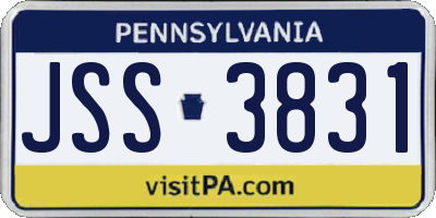 PA license plate JSS3831