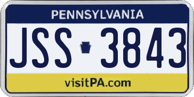 PA license plate JSS3843