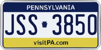 PA license plate JSS3850
