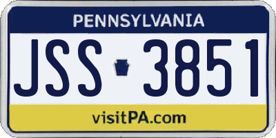 PA license plate JSS3851