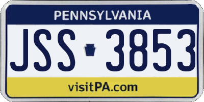 PA license plate JSS3853