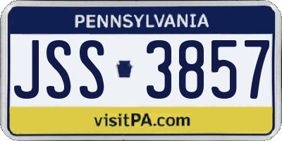 PA license plate JSS3857