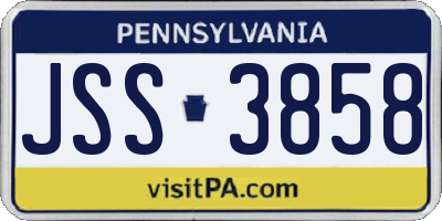 PA license plate JSS3858