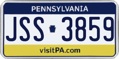 PA license plate JSS3859