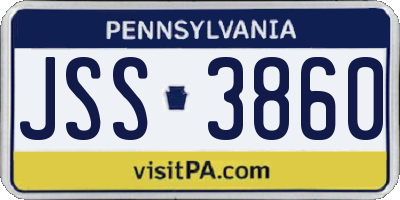 PA license plate JSS3860