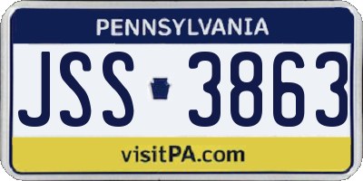 PA license plate JSS3863