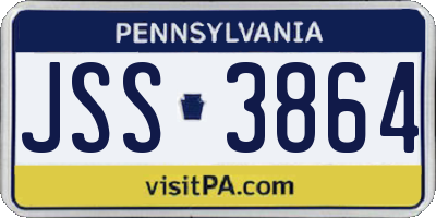 PA license plate JSS3864