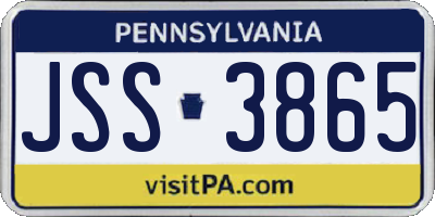 PA license plate JSS3865