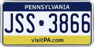 PA license plate JSS3866
