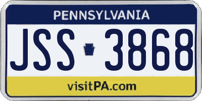 PA license plate JSS3868