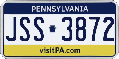 PA license plate JSS3872
