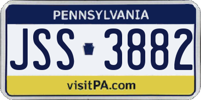 PA license plate JSS3882