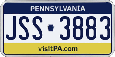 PA license plate JSS3883